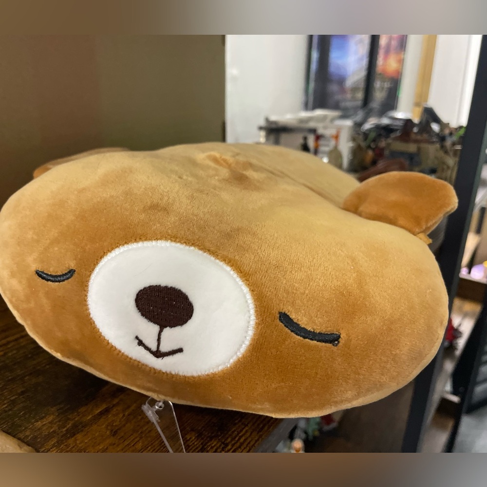 Cute Bear Plush Pillow with moon & cloud